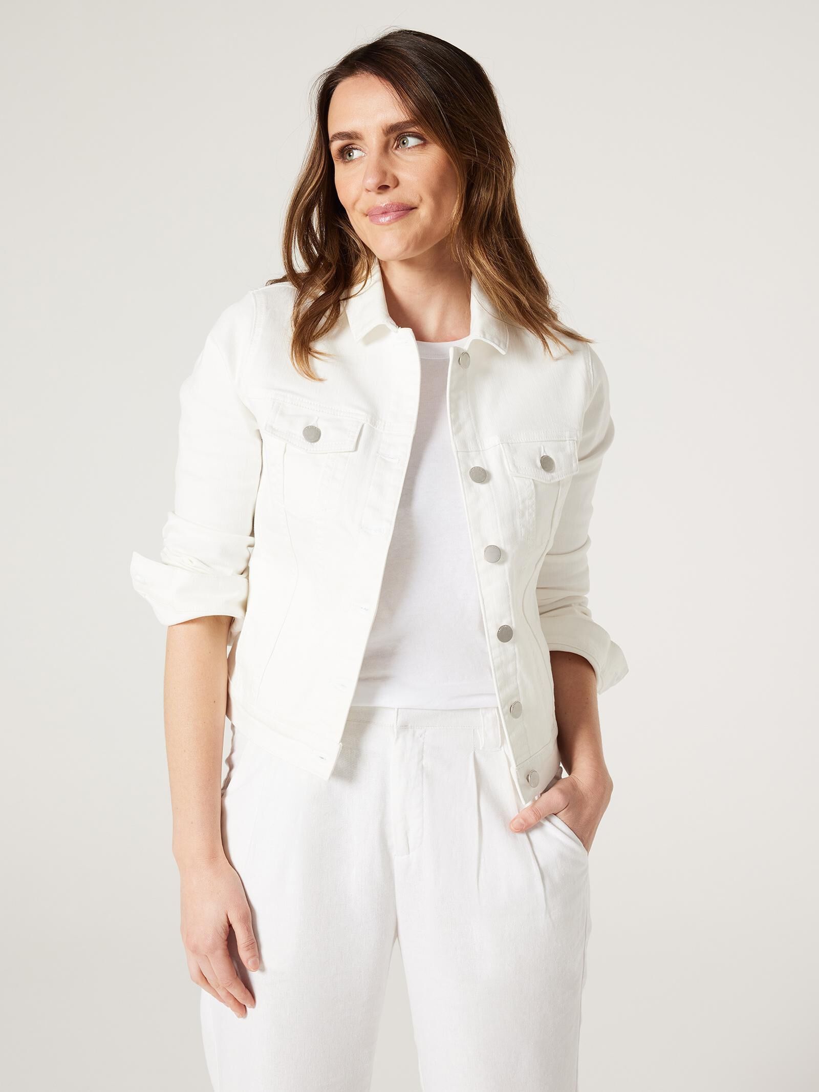 J . Crew White Denim Jean Jacket Ecru Wash Cream Classic Fit Size Medium | White  denim jeans, Denim jean jacket, White denim